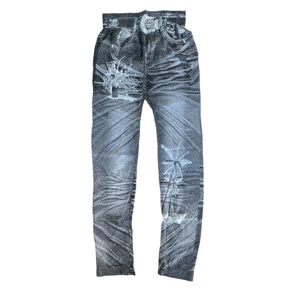 Women's Jean-Like Stretch Leggings Jeggings Lightweight One Size (S-L) Gray